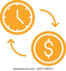 El tiempo es el icono del Vector de dinero. Se puede utilizar para aplicaciones de impresión, móviles y de Web.