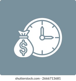 El tiempo es el icono del Vector de dinero. Se puede utilizar para aplicaciones de impresión, móviles y de Web.
