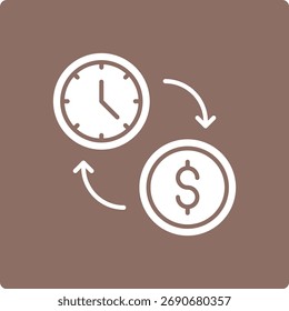 El tiempo es el icono del Vector de dinero. Se puede utilizar para aplicaciones de impresión, móviles y de Web.