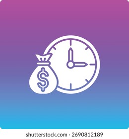 El tiempo es el icono del Vector de dinero. Se puede utilizar para aplicaciones de impresión, móviles y de Web.