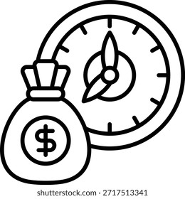 El tiempo es el icono del Vector de dinero. Se puede utilizar para aplicaciones de impresión, móviles y de Web.
