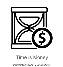 Zeit ist Geld, Vektorsymbol-Design