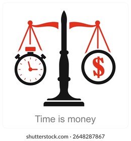 Time Is Money vector icon concept design