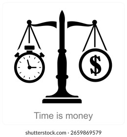 Time Is Money vector icon concept design