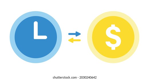 Time is Money vector icon illustration isolated on white background. EPS 10 file format.