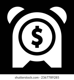 Time is Money Vector Icon. Illustration of the alarm watch time isolated vector image