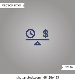 Time is money vector icon, illustration symbol