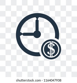 Time is money vector icon isolated on transparent background, Time is money logo concept