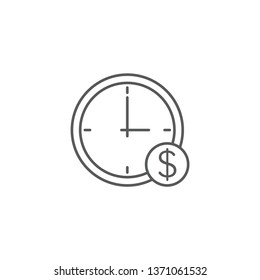 Time is money vector icon isolated on white background