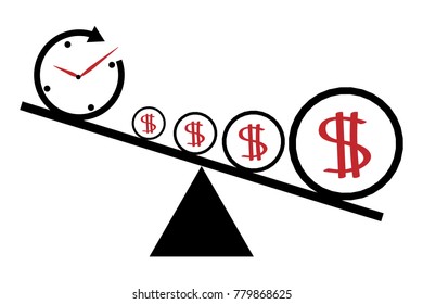 Time is Money Vector Icon A little time is spent a lot of money earned