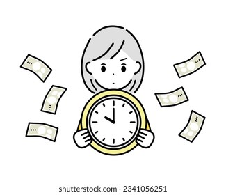 "Time is money" vector illustration.