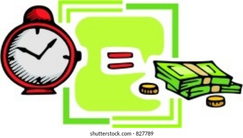 Time is Money - vector illustration. Very CLEAN Vectors! Ready for vinyl cutting.