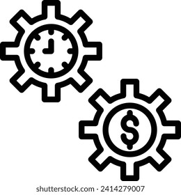 Time Is Money Vector Line Design