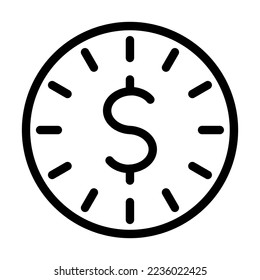 Time Is Money Vector Line Icon Design