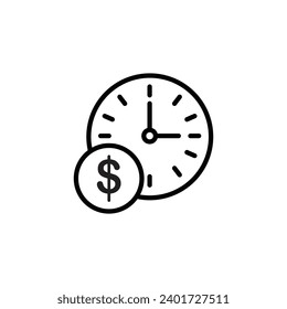 Time is money vector line icon illustration