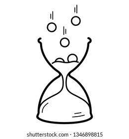 Time is money. Vector outline icon isolated on white background.