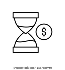 Time Is Money Vector Outline illustration. Business Growth and investment Icon. EPS 10 File 