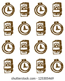 Time its a money, vector seamless background
