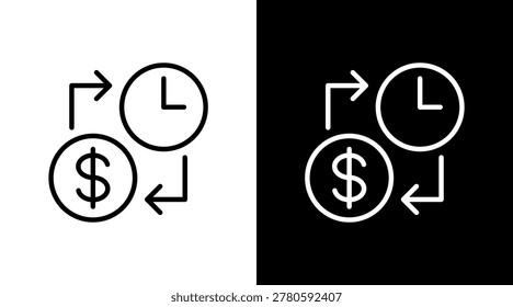 Time Is Money White Icon Set Design