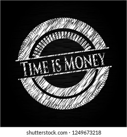 Time is Money written on a blackboard