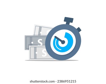 El tiempo es dinero, pago rápido, reloj y efectivo, préstamo rápido, negocio y finanzas