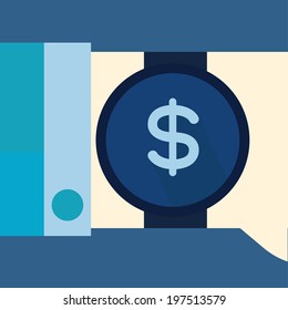Time is money,vector,illustration.