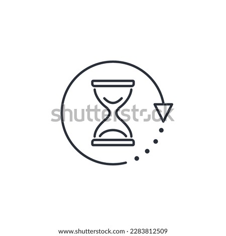 Time in motion. Change of events. Vector linear icon isolated on white background.