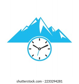 Time Mountain Logo Icon Design. Adventure time logo template illustration.