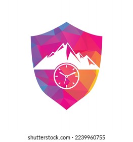 Time Mountain Logo Icon Design. Adventure time logo template illustration.