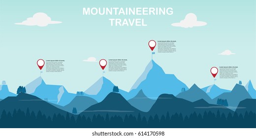 Time Mountaineering Adventure Travel Vector Illustration Stock Vector ...