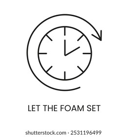 Time for mounting foam to set, vector line icon with editable stroke.