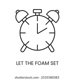 Time for mounting foam to set, vector line icon with editable stroke