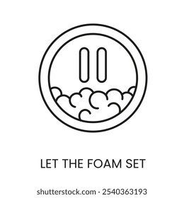 Time for mounting foam to set, vector line icon with editable stroke