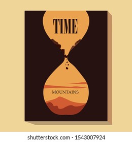 Time movie and documentary film poster design - Vector illustration