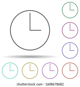 Time multi color icon. Simple thin line, outline vector of web icons for ui and ux, website or mobile application