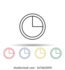 Time multi color icon. Simple thin line, outline vector of online and web icons for ui and ux, website or mobile application