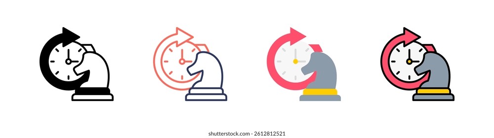 Time Multi Style Icon Set Vector