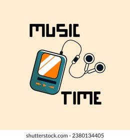 TIME TO MUSIC VECTOR FOR ILUSTRATION 