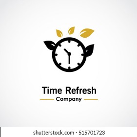 Time nature of leaf abstract vector and logo design or template season business icon of company identity symbol concept