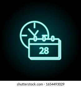 Time neon icon. Simple thin line, outline vector of startup icons for ui and ux, website or mobile application