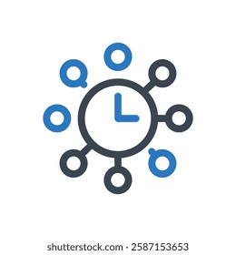 Time Network Icon On White Background