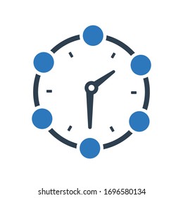 Time network icon. time sharing, zone vector