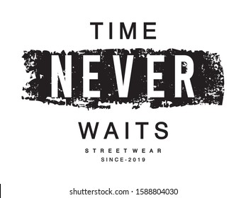 time never waits for print t shirt 