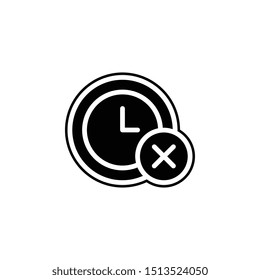 Time no icon. Simple glyph, flat vector of time icons for ui and ux, website or mobile application