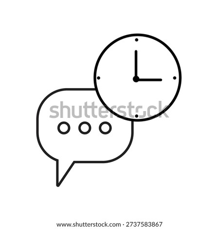 Time Notification Chat Outline Icon