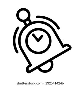 time notification icon, outline black style, seo and business illustration