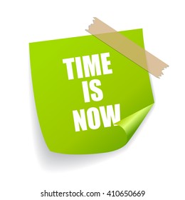 Time is now sticker vector illustration isolated on white background