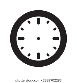 Time o'clock symbol icon, vector illustration, black on white background