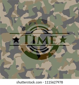 Time on camouflage texture