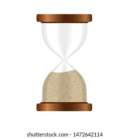 Time is up on the hourglass. Isolated vector